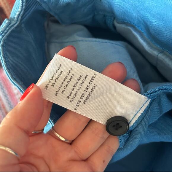 Everlane The Organic Straight-Leg Pant Cropped Blue Double Button NEW Size 8 - Picture 6 of 9